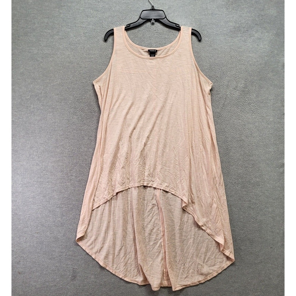 Torrid Women Top 1 Pink Tank Hi Low Hem Tunic Sleeveless Casual Adult